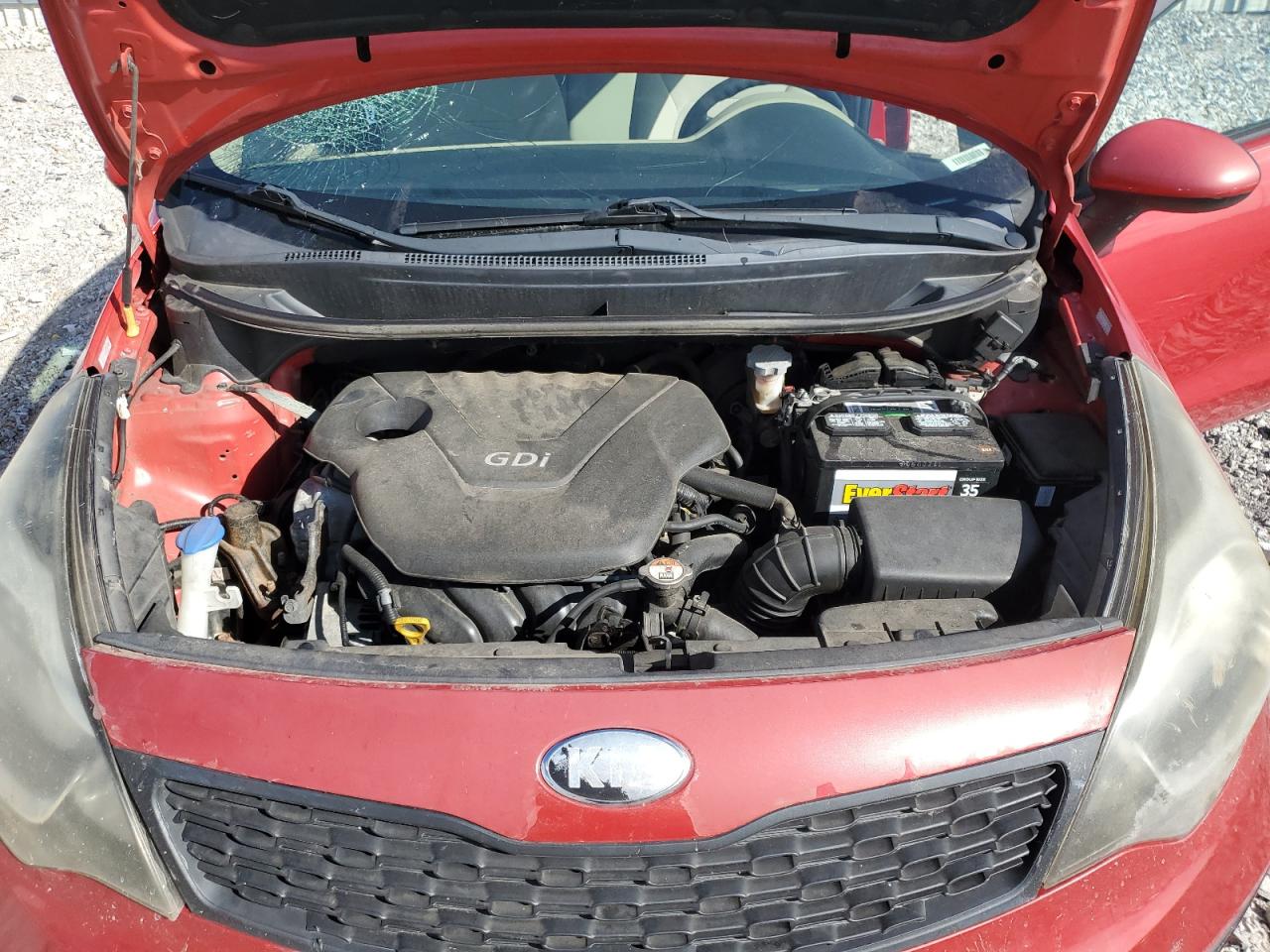 2013 KIA Rio VIN KNADM4A36D6211225 Copart auction photo, side / front end damage thumbnail 11