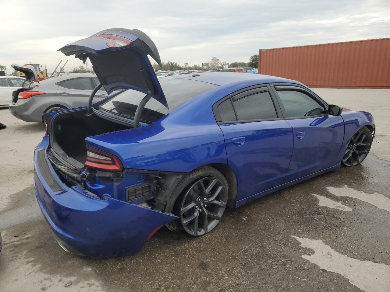 2019 Dodge Charger VIN 2C3CDXBG6KH666139 Copart auction photo, front end / rear end damage thumbnail 3