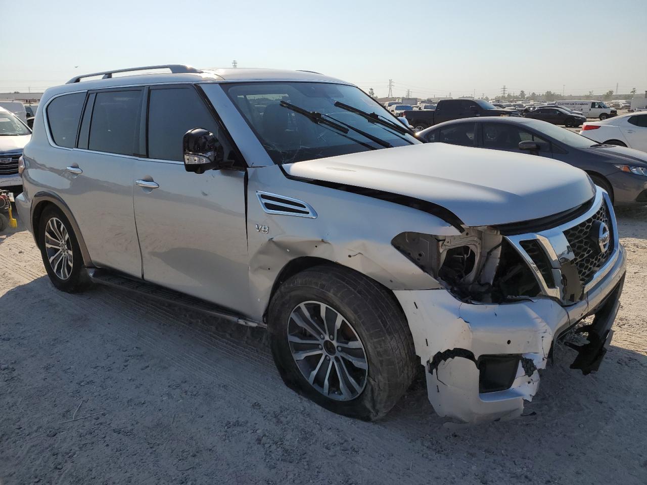 2020 Nissan Armada VIN JN8AY2ND7LX017527 Copart auction photo, front end / side damage thumbnail 4