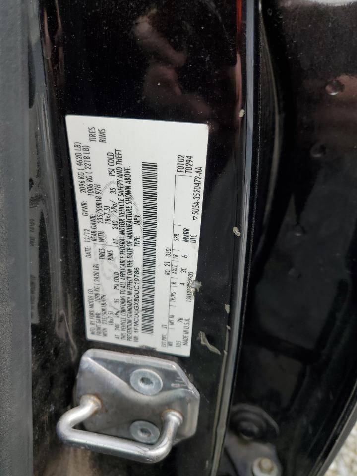 2013 Ford Escape VIN 1FMCU0GX8DUC19786 Copart auction photo, all over damage thumbnail 14