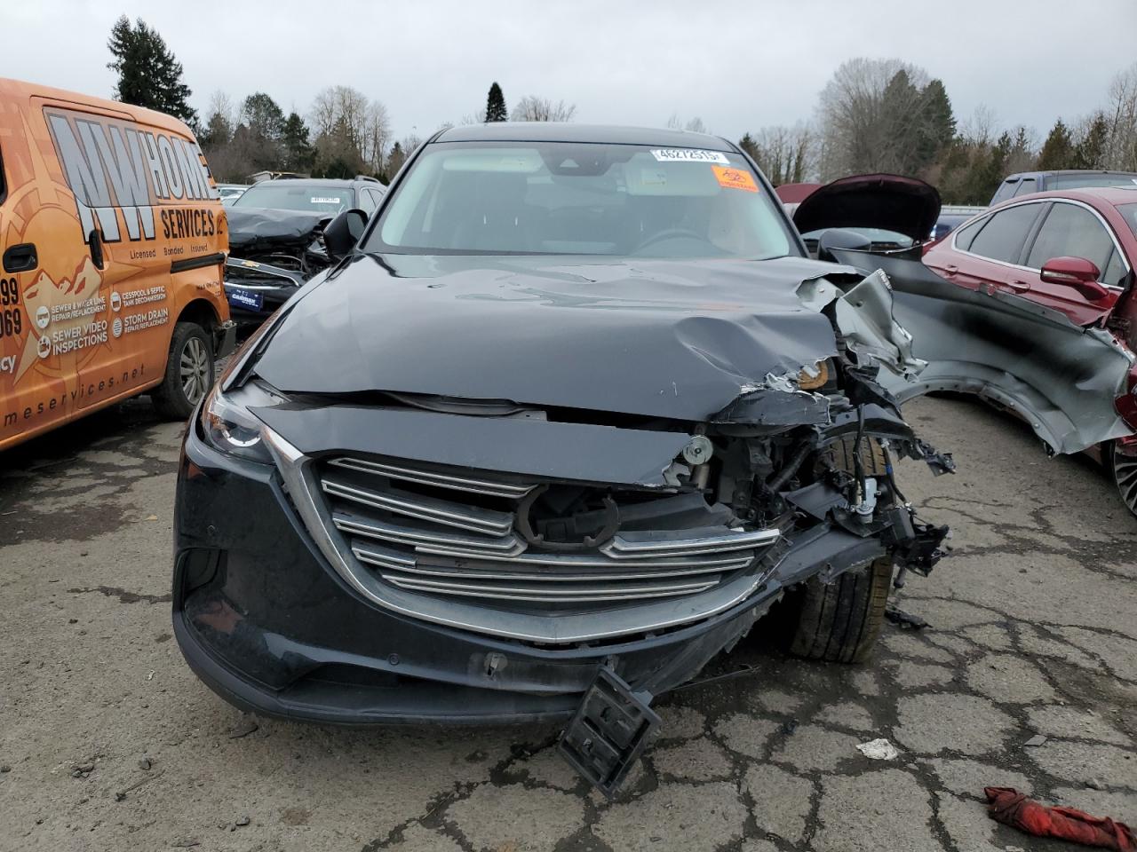 2021 Mazda CX-9 VIN JM3TCBCY2M0503463 Copart auction photo, front end / side damage thumbnail 5
