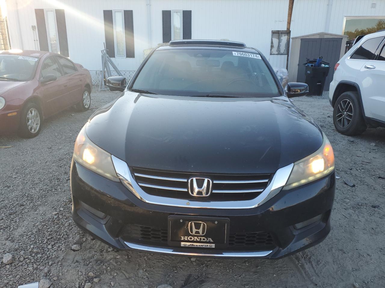 2014 Honda Accord VIN 1HGCR3F83EA024586 Copart auction photo, top/roof damage thumbnail 5