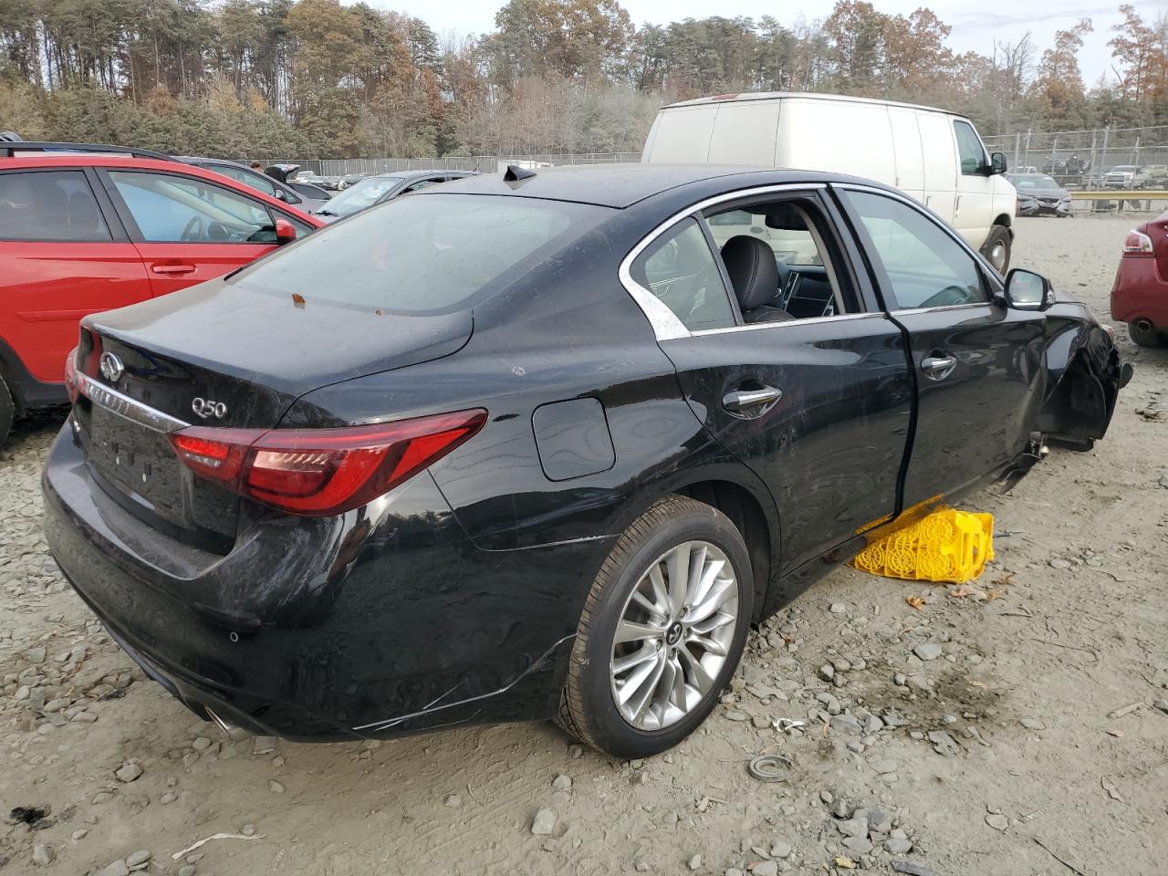 2021 Infiniti Q50 VIN JN1EV7BR9MM751949 Copart auction photo, front end / undercarriage damage thumbnail 3
