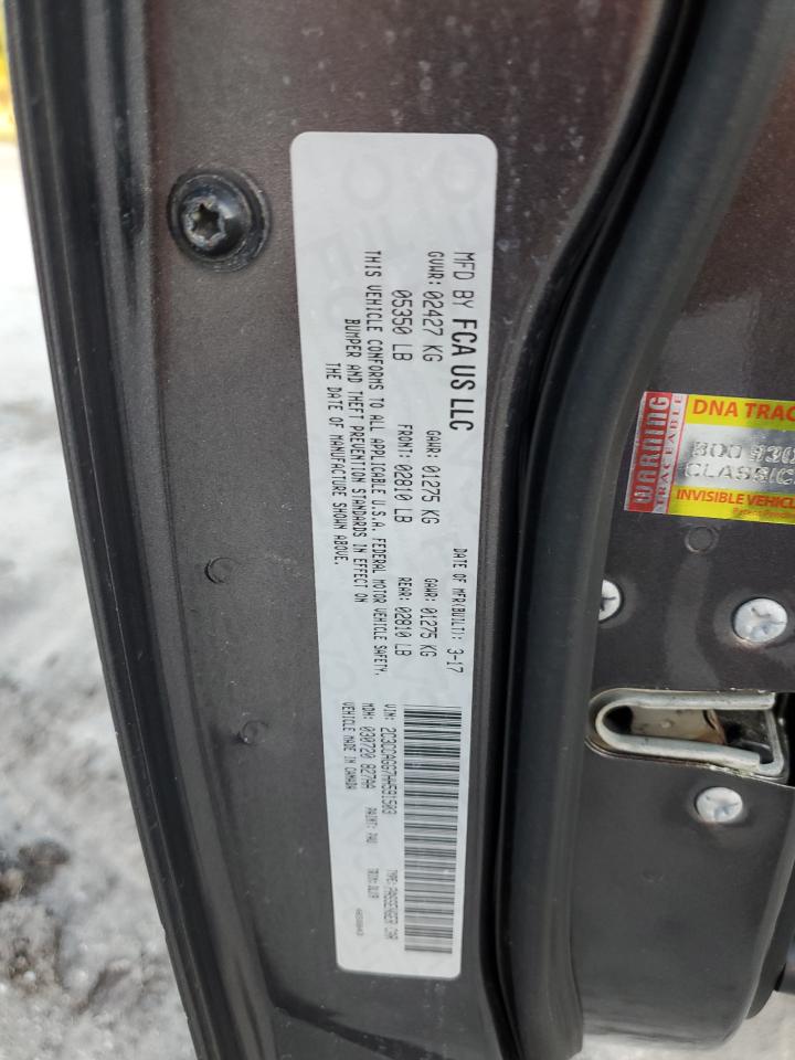 2017 Chrysler 300 VIN 2C3CCAGG7HH591503 Copart auction photo, front end / rear end damage thumbnail 14