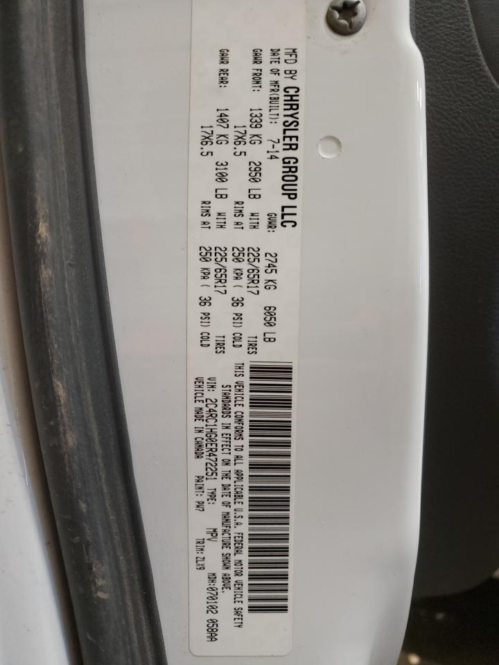 2014 Chrysler Town & Country VIN 2C4RC1HG0ER472251 Copart auction photo, front end damage thumbnail 14