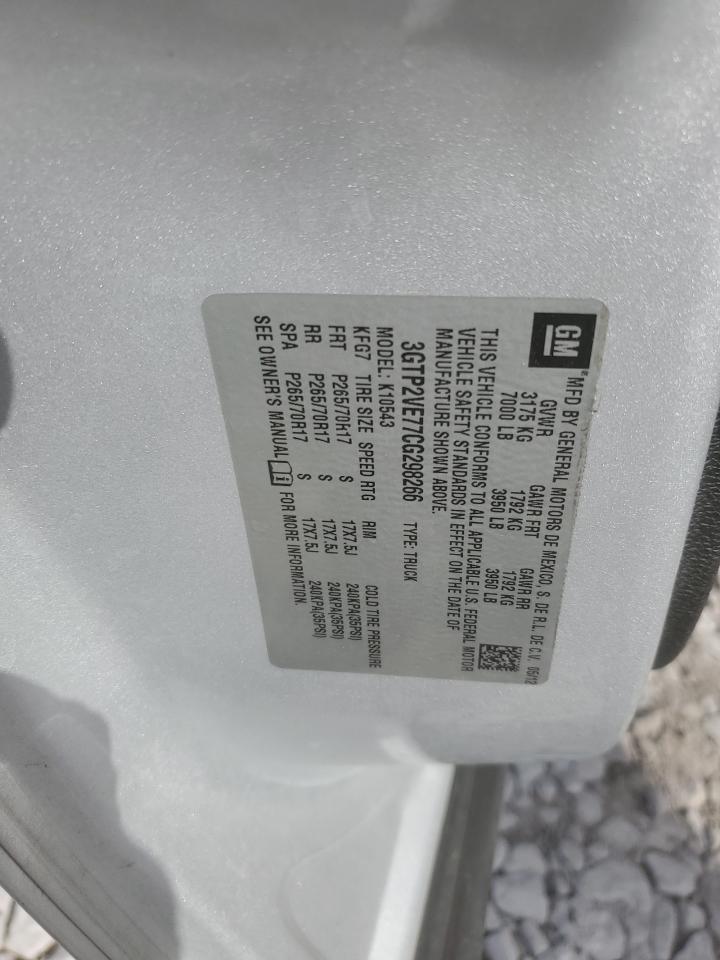 2012 GMC Sierra VIN 3GTP2VE77CG298266 Copart auction photo, side damage thumbnail 14