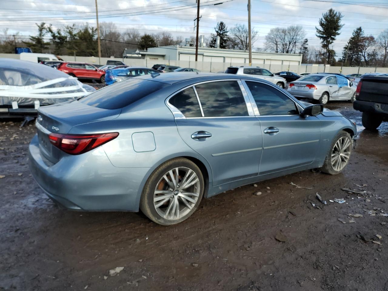 2018 Infiniti Q50 VIN JN1AV7AR9JM780007 Copart auction photo, vandalism / front end damage thumbnail 3