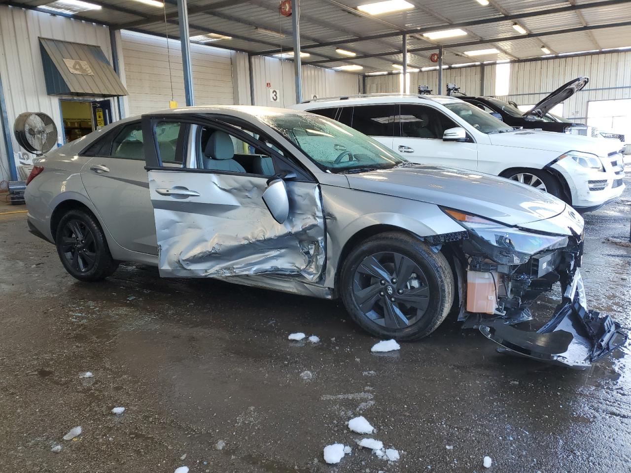 2023 Hyundai Elantra VIN 5NPLM4AG6PH104929 Copart auction photo, side / front end damage thumbnail 4