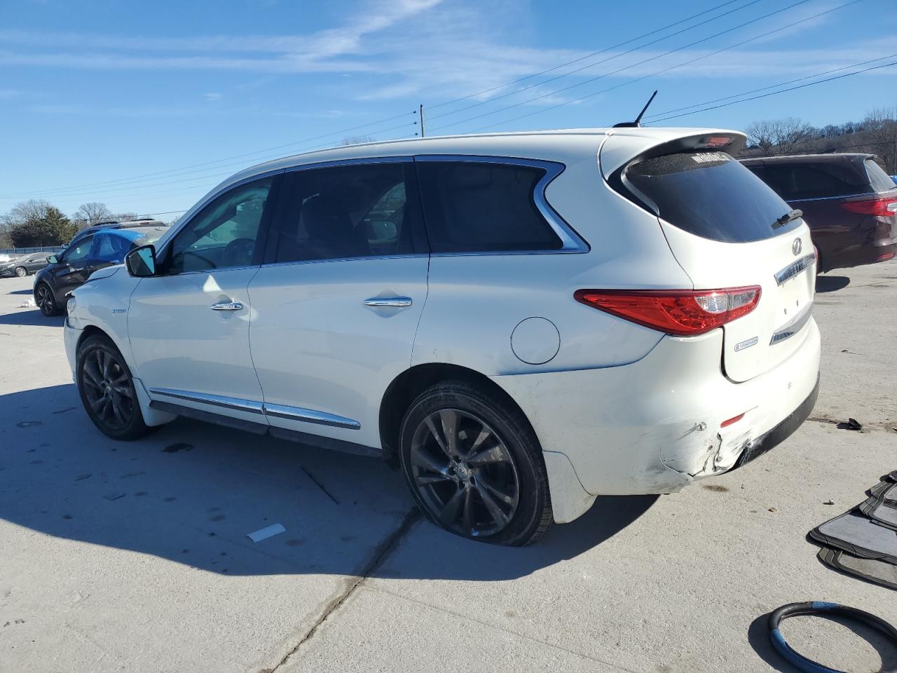 2014 Infiniti QX60 VIN 5N1CL0MN7EC514388 Copart auction photo, biohazard/chemical / front end damage thumbnail 2