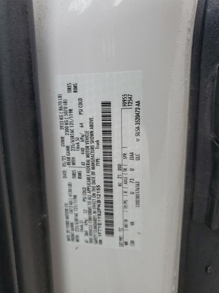 2023 Ford Transit VIN 1FTYE1Y82PKB12155 Copart auction photo, front end / side damage thumbnail 14