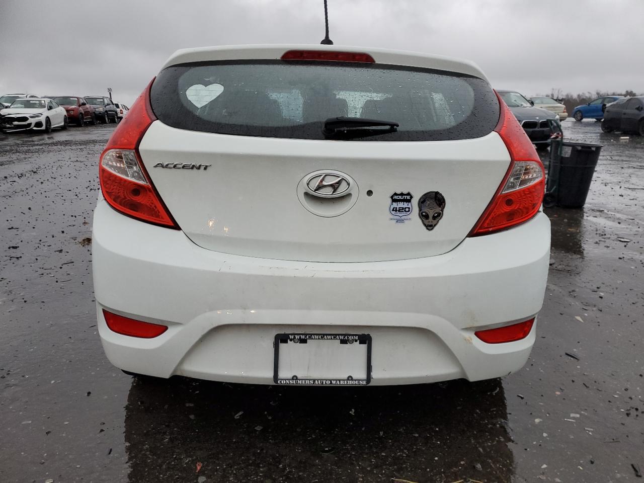 2014 Hyundai Accent VIN KMHCT5AE3EU193817 Copart auction photo, front end / side damage thumbnail 6