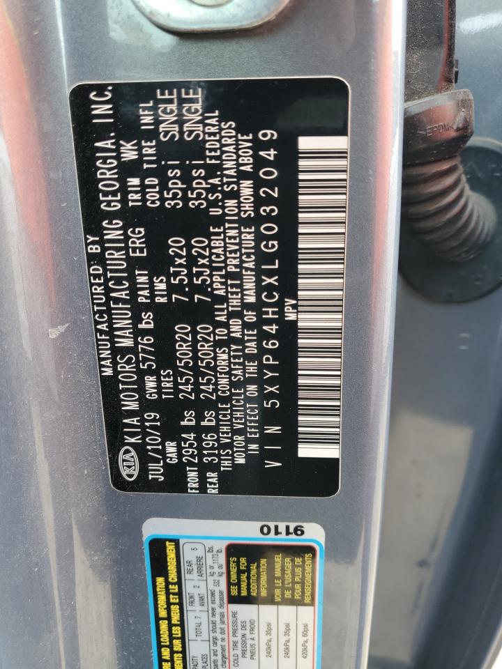 2020 KIA Telluride VIN 5XYP64HCXLG032049 Copart auction photo, rear end damage thumbnail 14