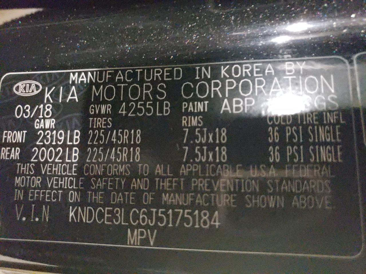 2018 KIA Niro VIN KNDCE3LC6J5175184 Copart auction photo, all over damage thumbnail 12