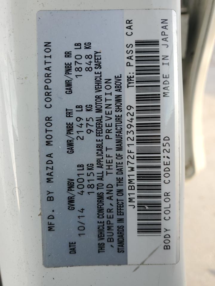 2015 Mazda 3 VIN JM1BM1W72F1239429 Copart auction photo, front end / minor dent/scratches damage thumbnail 13