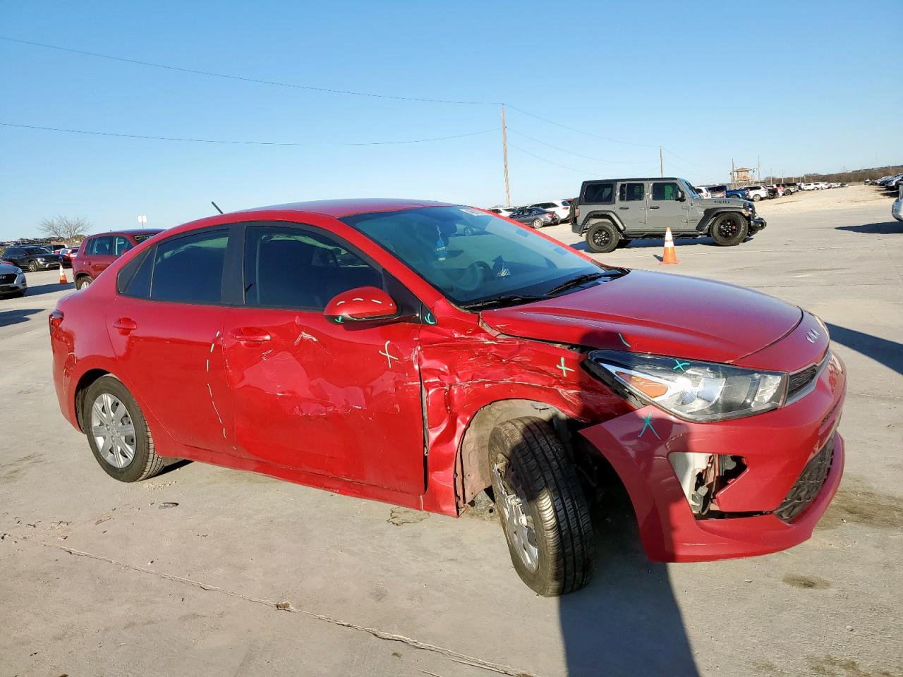 2023 KIA Rio VIN 3KPA24AD8PE550720 Copart auction photo, front end / side damage thumbnail 4