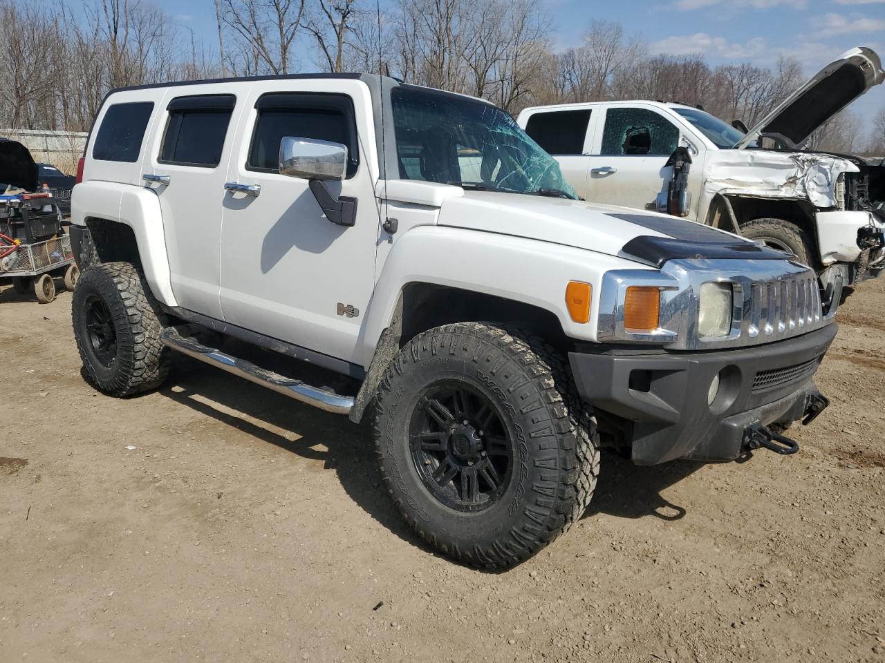 2007 Hummer H3 VIN 5GTDN13E978256190 Copart auction photo, all over damage thumbnail 4