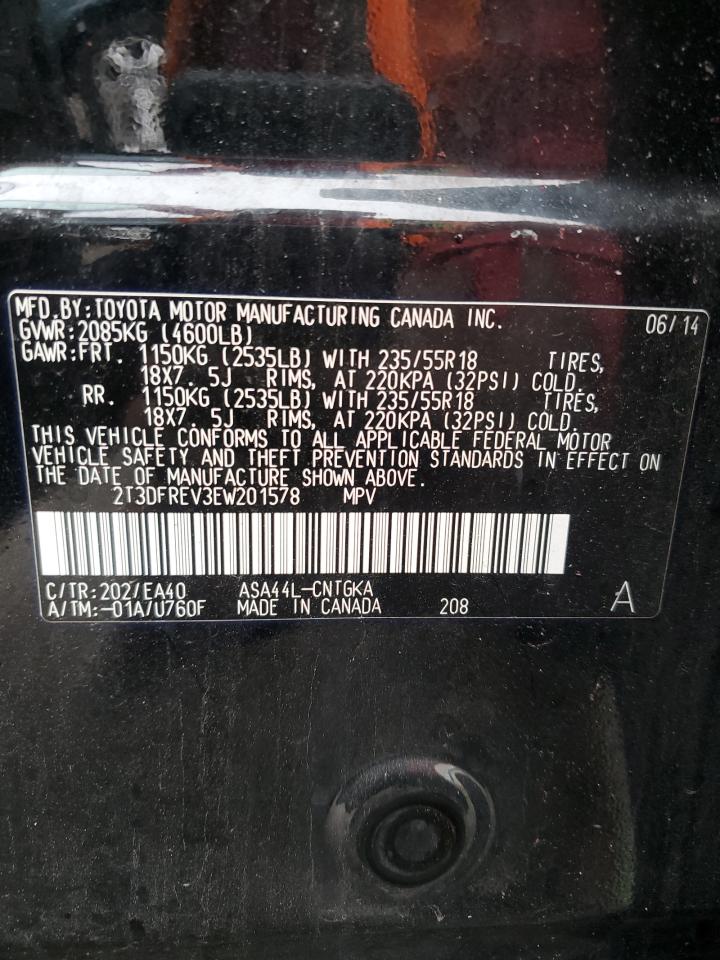 2014 Toyota RAV 4 VIN 2T3DFREV3EW201578 Copart auction photo, side damage thumbnail 14
