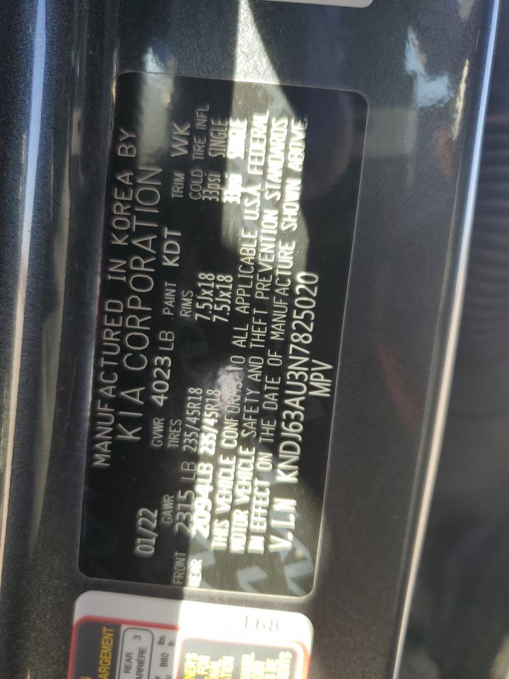 2022 KIA Soul VIN KNDJ63AU3N7825020 Copart auction photo, front end damage thumbnail 13