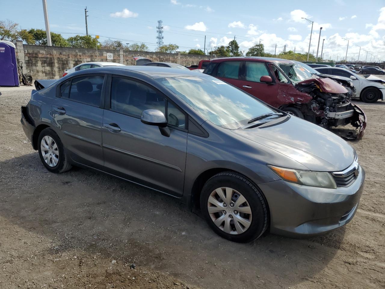 2012 Honda Civic VIN 2HGFB2F55CH331211 Copart auction photo, rear end damage thumbnail 4
