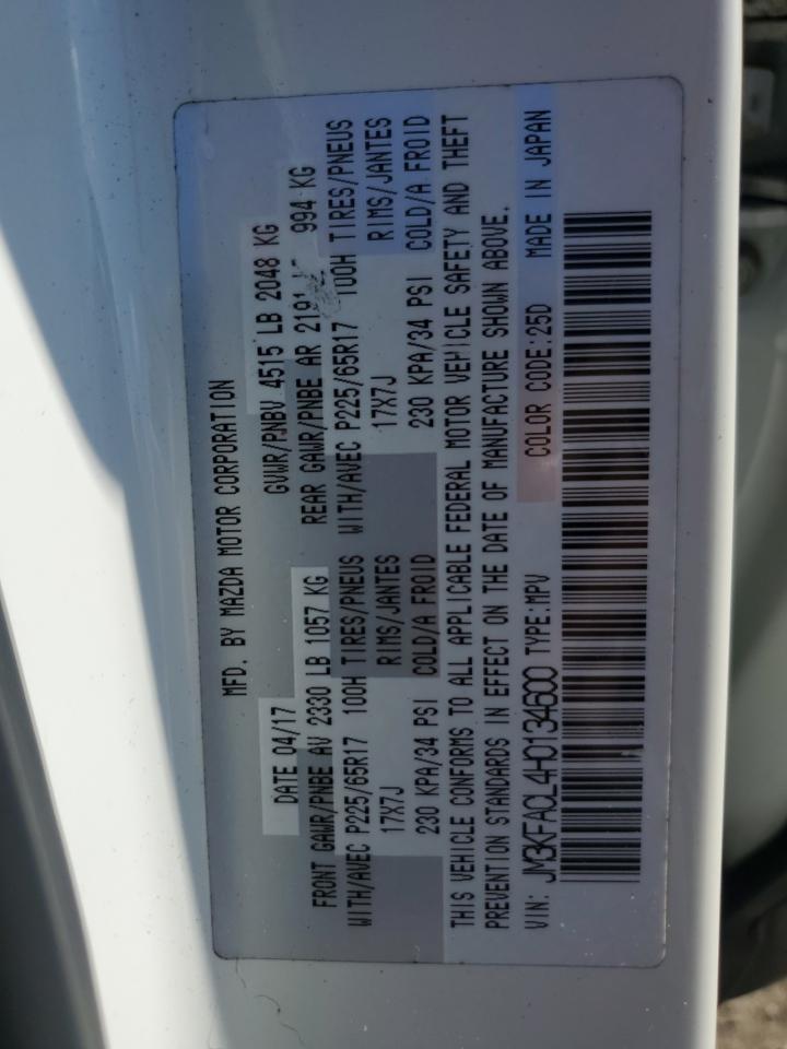 2017 Mazda CX-5 VIN JM3KFACL4H0134600 Copart auction photo, front end / top/roof damage thumbnail 14