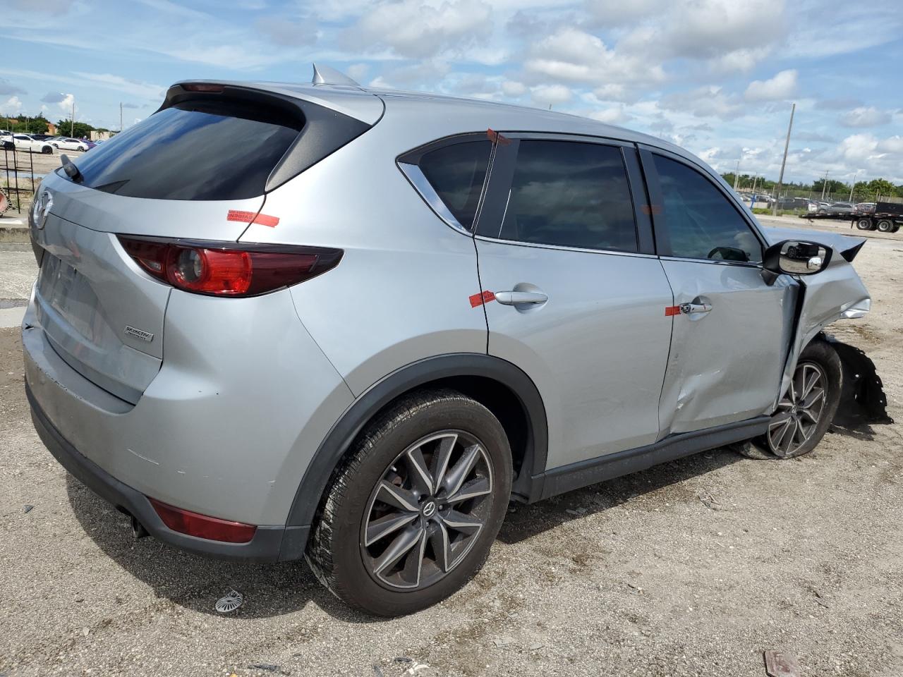 2018 Mazda CX-5 VIN JM3KFACMXJ0366357 Copart auction photo, front end / side damage thumbnail 3