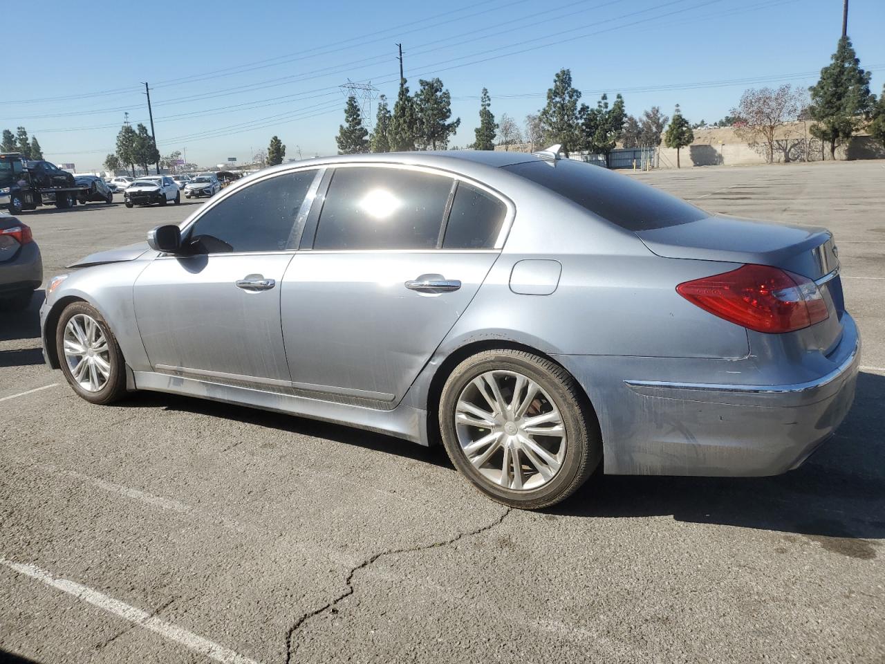 2014 Hyundai Genesis VIN KMHGC4DD9EU264887 Copart auction photo, front end / side damage thumbnail 2