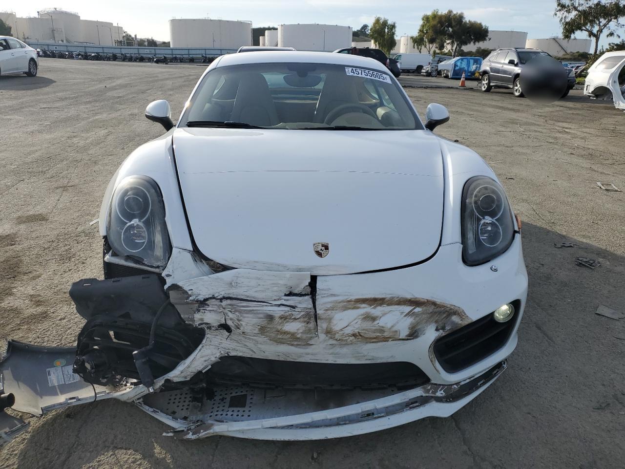 2014 Porsche Cayman VIN WP0AB2A87EK192849 Copart auction photo, front end damage thumbnail 5