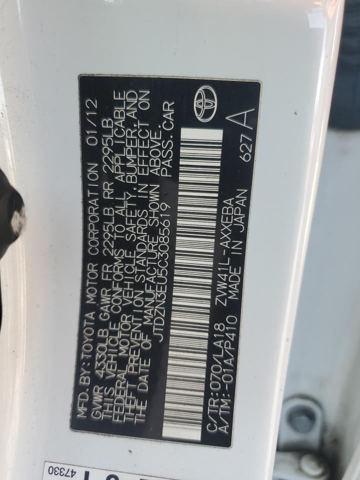 2012 Toyota Prius VIN JTDZN3EU5C3085619 Copart auction photo, front end / rear end damage thumbnail 14