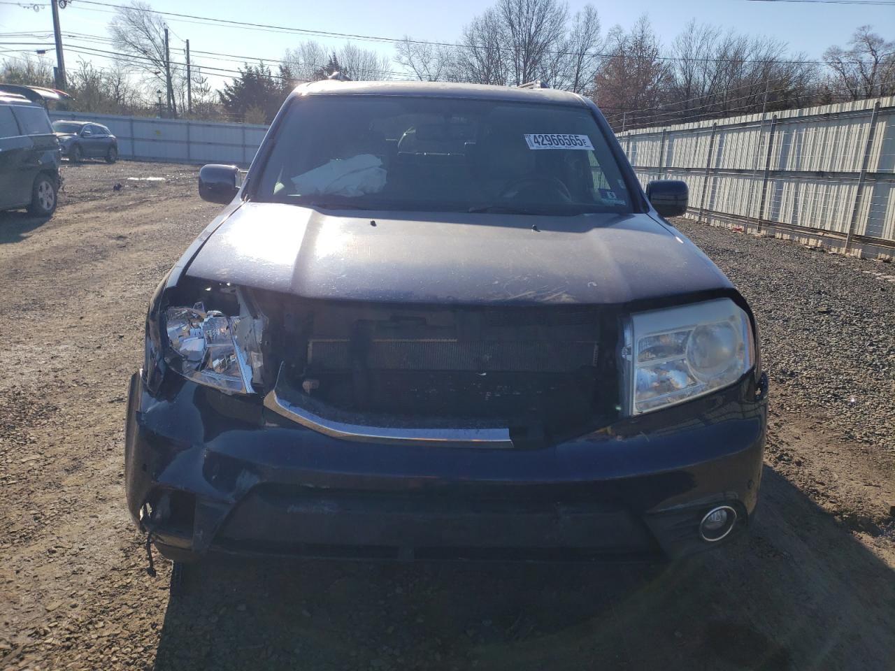 2013 Honda Pilot VIN 5FNYF4H95DB029349 Copart auction photo, front end damage thumbnail 5