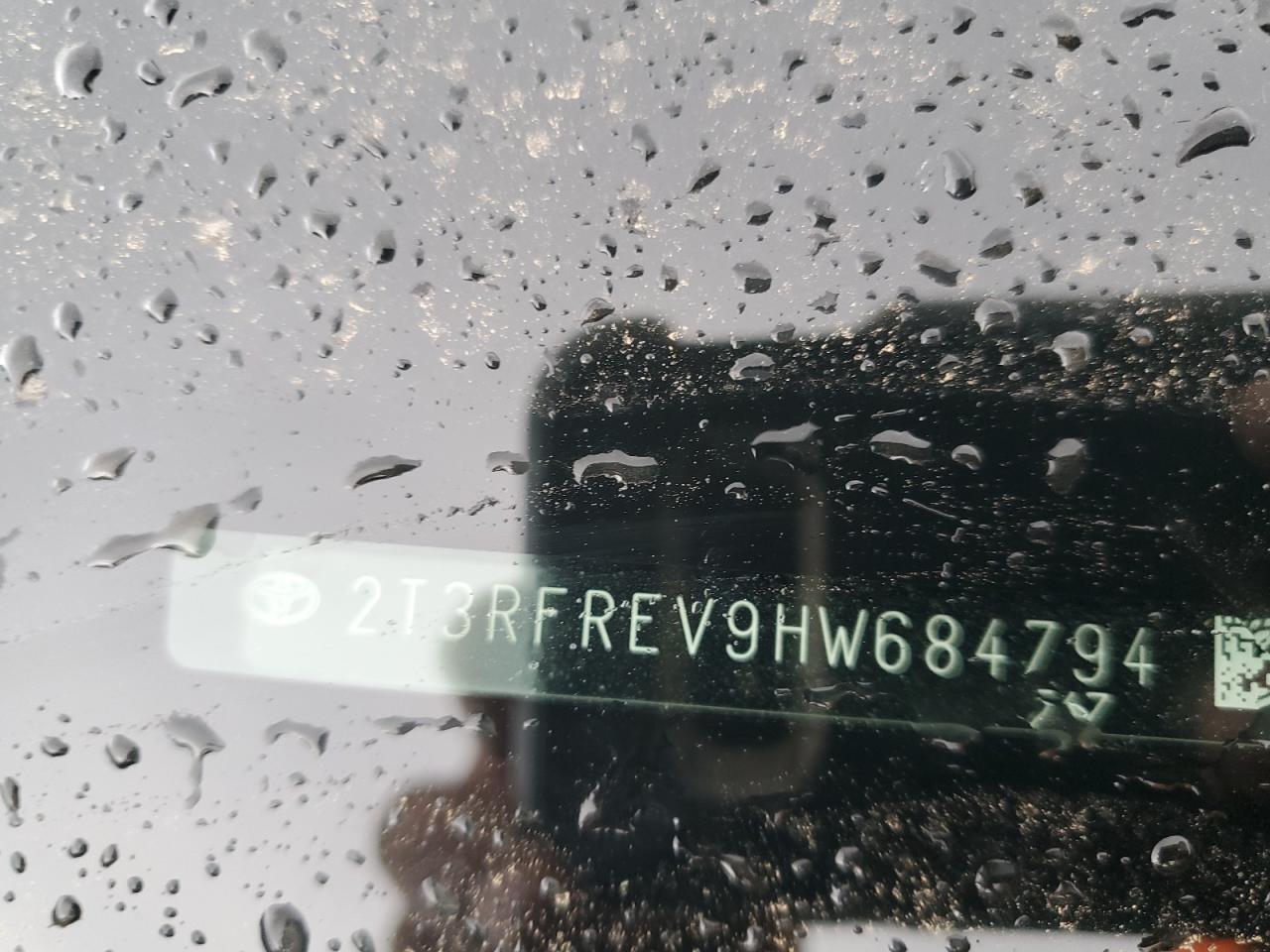 2017 Toyota RAV 4 VIN 2T3RFREV9HW684794 Copart auction photo, front end damage thumbnail 15