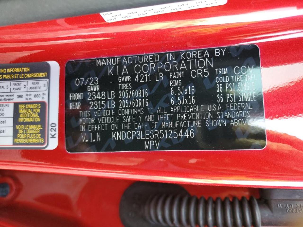 2024 KIA Niro VIN KNDCP3LE3R5125446 Copart auction photo, front end damage thumbnail 13