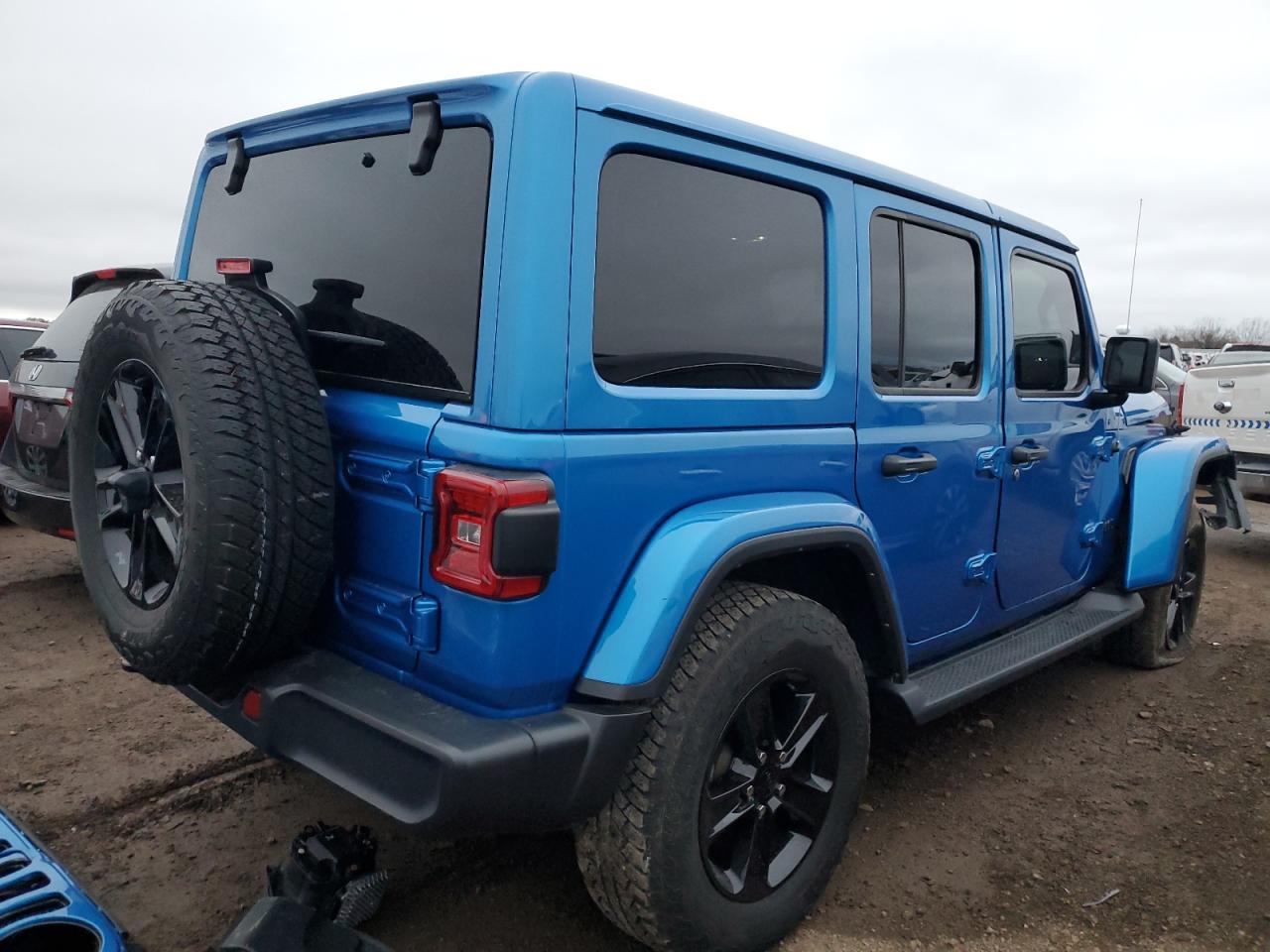 2021 Jeep Wrangler VIN 1C4HJXEN0MW717594 Copart auction photo, front end damage thumbnail 3