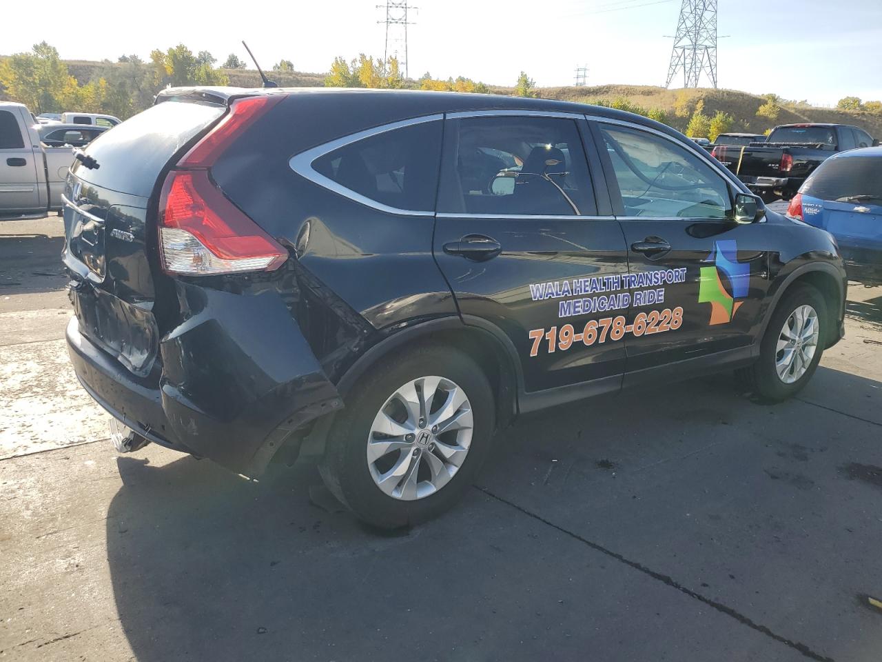 2013 Honda CR-V VIN 2HKRM4H50DH644979 Copart auction photo, rear end / front end damage thumbnail 3