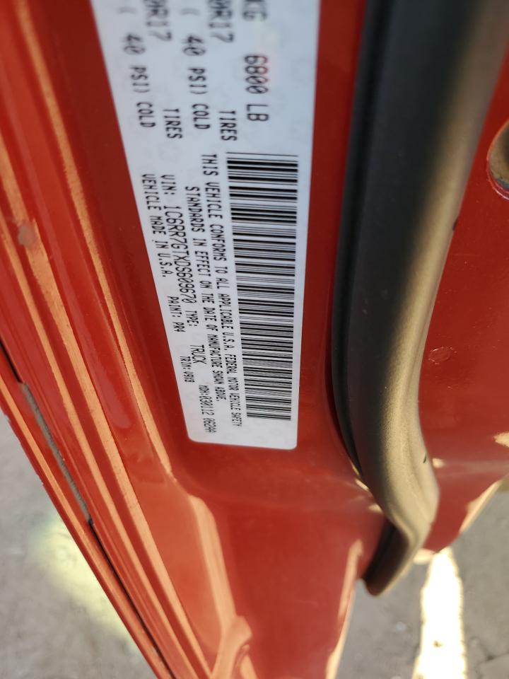 2013 RAM 1500 VIN 1C6RR7GTXDS609670 Copart auction photo, front end / side damage thumbnail 14