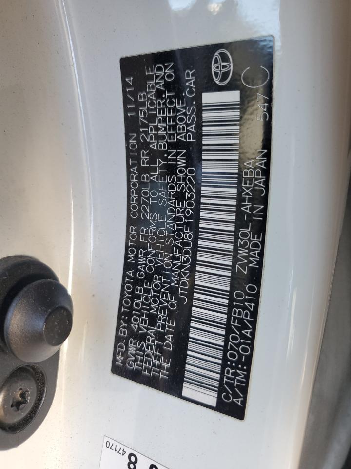 2015 Toyota Prius VIN JTDKN3DU8F1903220 Copart auction photo, side damage thumbnail 12