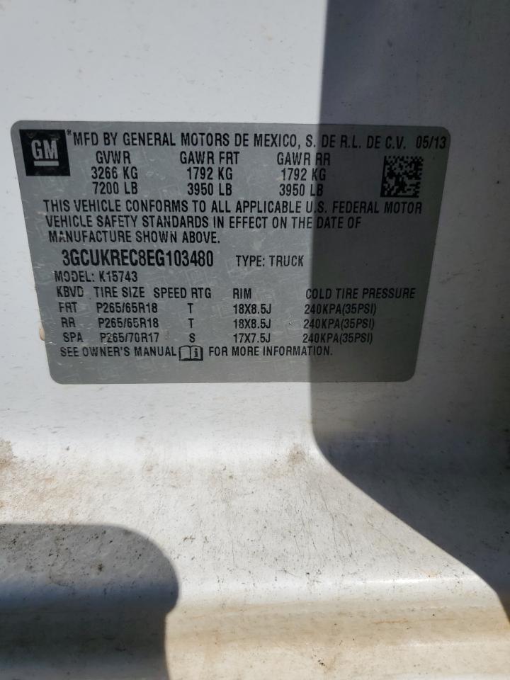 2014 Chevrolet Silverado VIN 3GCUKREC8EG103480 Copart auction photo, burn - engine damage thumbnail 12