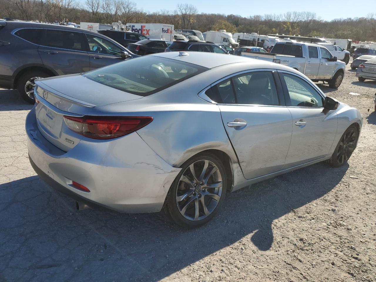 2016 Mazda 6 VIN JM1GJ1W53G1464554 Copart auction photo, side / rear end damage thumbnail 3