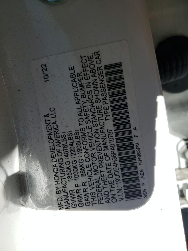 2023 Acura Integra VIN 19UDE4H36PA010787 Copart auction photo, rear end / side damage thumbnail 12