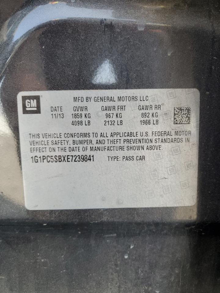 2014 Chevrolet Cruze VIN 1G1PC5SBXE7239841 Copart auction photo, burn - engine / minor dent/scratches damage thumbnail 12