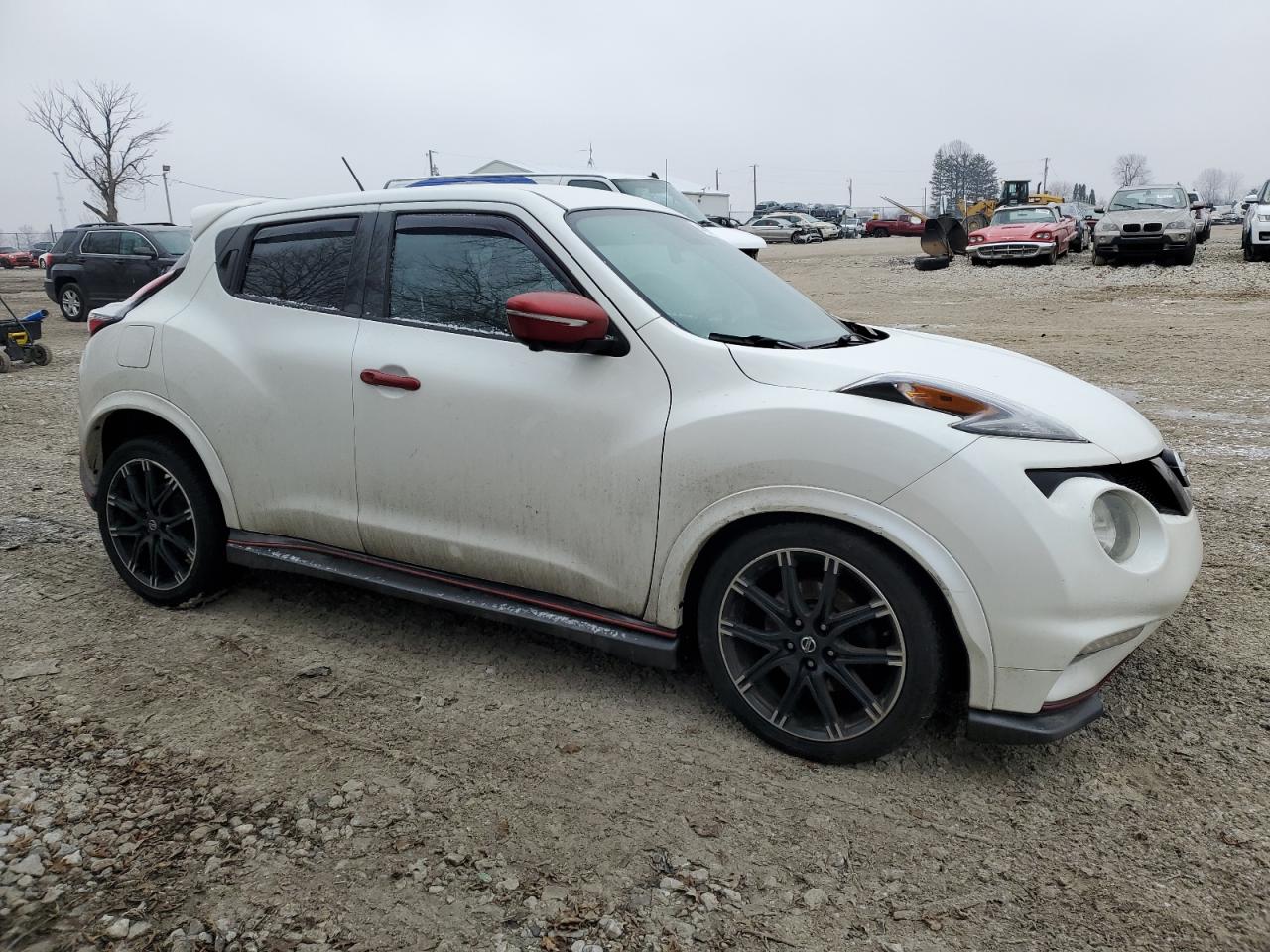 2015 Nissan Juke VIN JN8AF5MV3FT561617 Copart auction photo, front end / side damage thumbnail 4