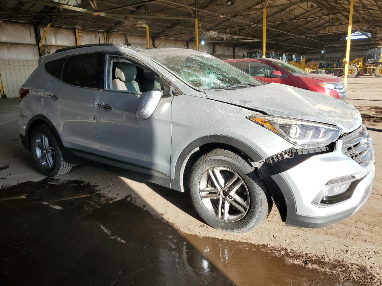 2017 Hyundai Santa Fe VIN 5XYZU3LB2HG437059 Copart auction photo, all over damage thumbnail 4