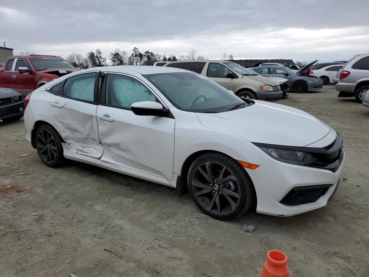 2020 Honda Civic VIN 2HGFC2F84LH554167 Copart auction photo, side damage thumbnail 4