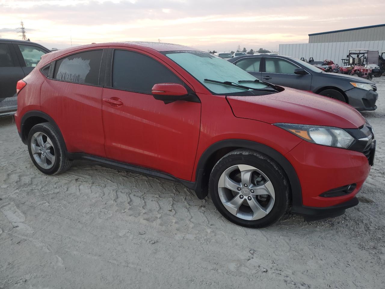 2016 Honda HR-V VIN 3CZRU5H56GM721241 Copart auction photo, side / front end damage thumbnail 4