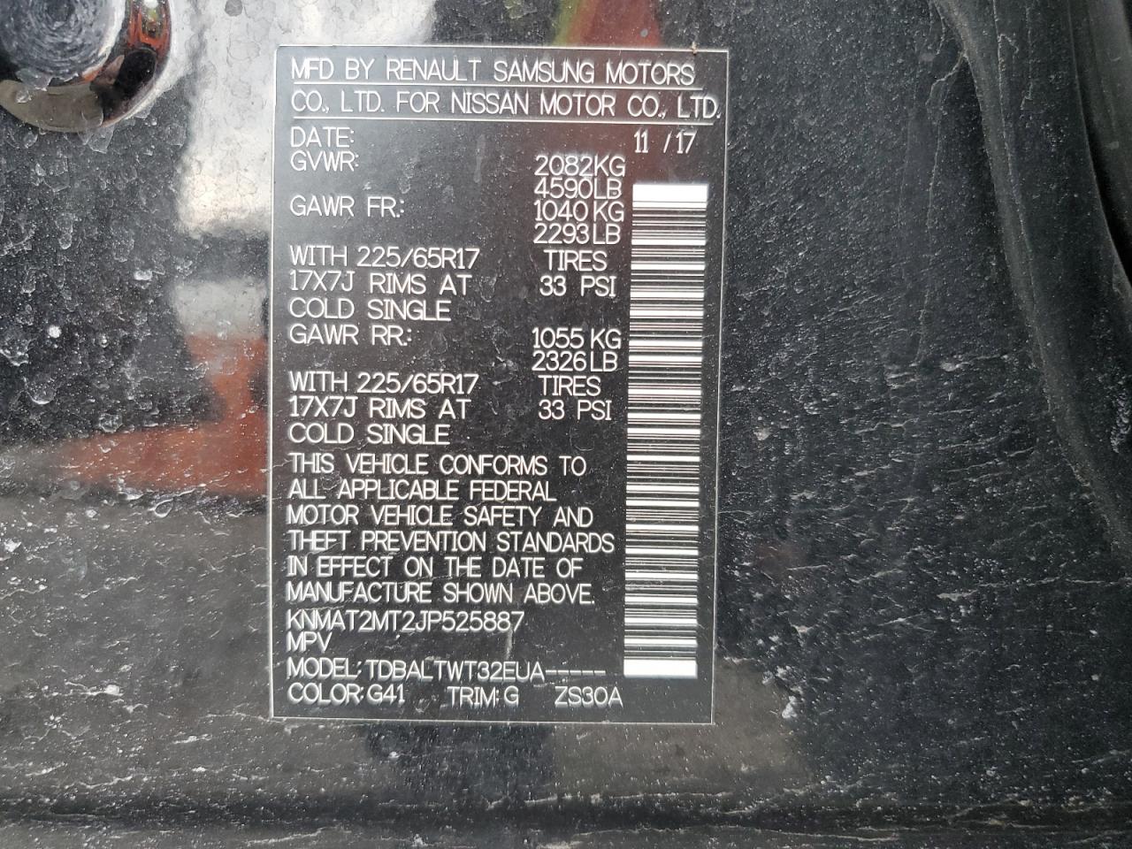 2018 Nissan Rogue VIN KNMAT2MT2JP525887 Copart auction photo, front end damage thumbnail 15