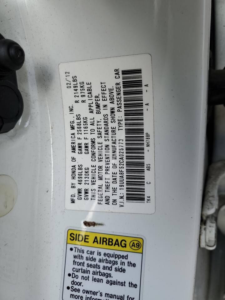 2012 Acura TL VIN 19UUA8F52CA025773 Copart auction photo, all over damage thumbnail 12