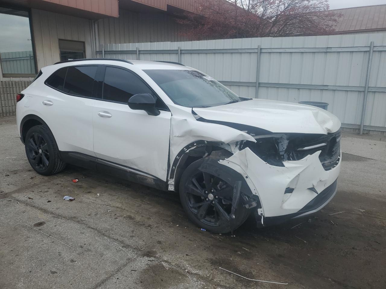 2021 Buick Envision VIN LRBAZLR41MD177364 Copart auction photo, front end / side damage thumbnail 4