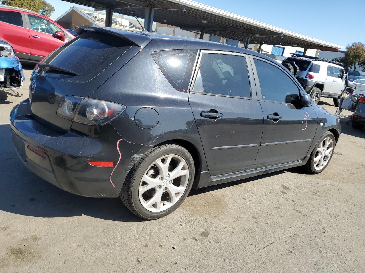 2007 Mazda 3 VIN JM1BK144671708098 Copart auction photo, front end / side damage thumbnail 3