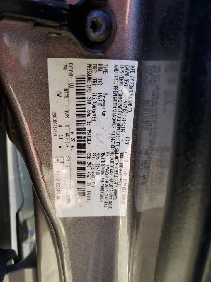 2013 Ford Focus VIN 1FADP3K25DL241415 Copart auction photo, front end / side damage thumbnail 12