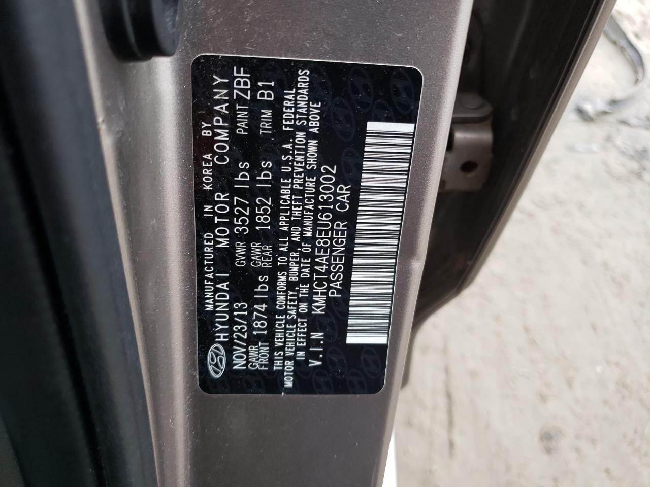 2014 Hyundai Accent VIN KMHCT4AE8EU613002 Copart auction photo, front end / side damage thumbnail 15