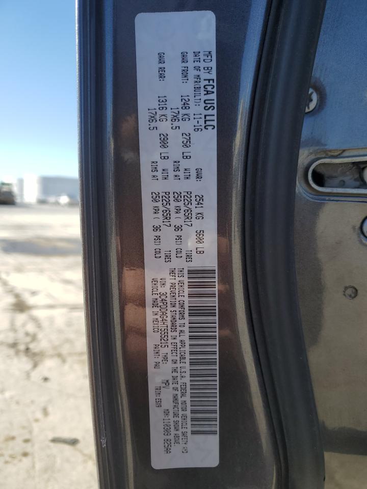 2017 Dodge Journey VIN 3C4PDDAG4HT555215 Copart auction photo, front end / side damage thumbnail 16